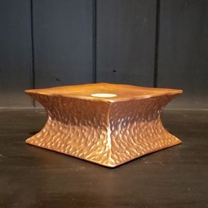 Comfort Candles Square Hammered Copper Pedestal
